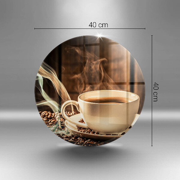 Tábua para corte Uma xícara e grãos de café