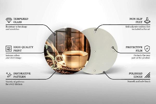 Tábua para corte Uma xícara e grãos de café