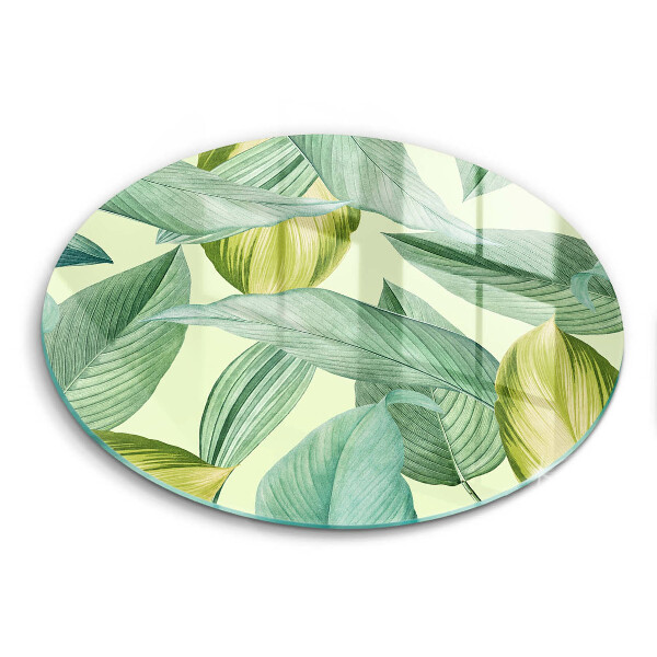 Tábua de cortar de vidro Folhas tropicais verdes