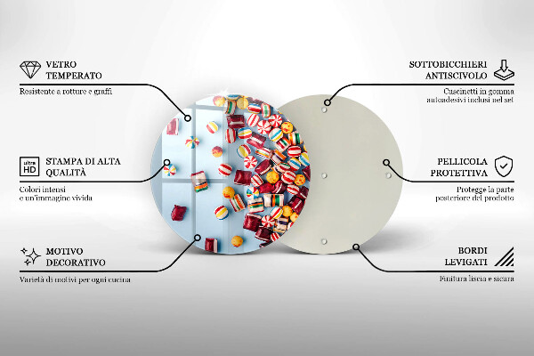 Tábua de corte Doces coloridos