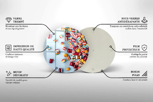 Tábua de corte Doces coloridos