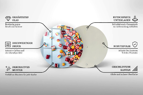 Tábua de corte Doces coloridos