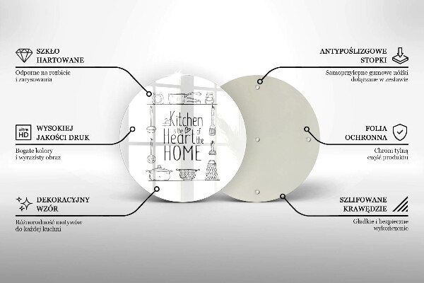 Tábua de vidro Inscrição, frase