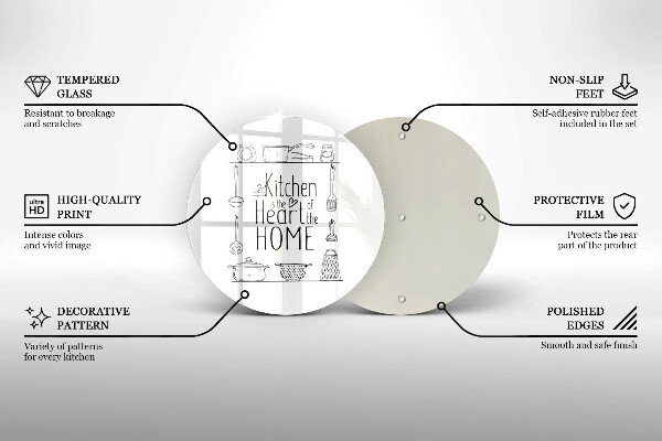 Tábua de vidro Inscrição, frase