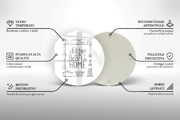 Tábua de vidro Inscrição, frase