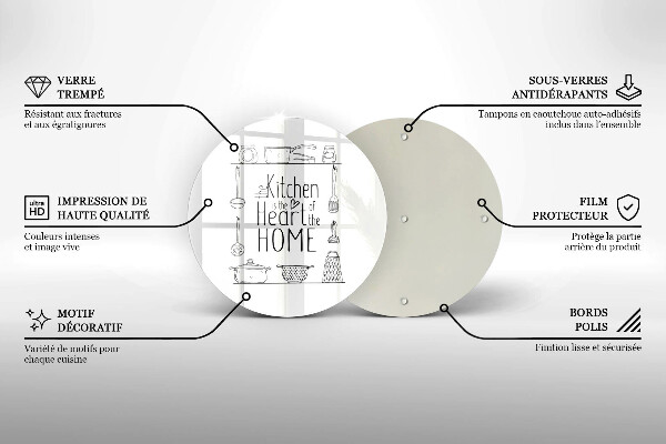 Tábua de vidro Inscrição, frase