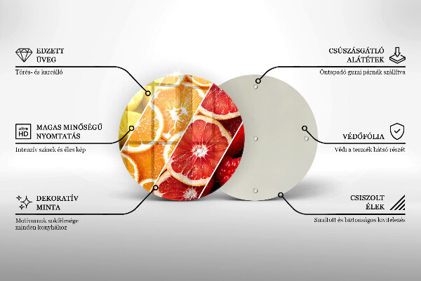 Tábua de cortar de vidro Frutas coloridas