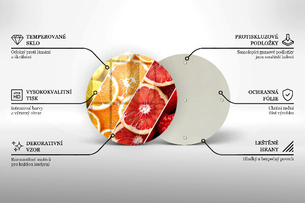Tábua de cortar de vidro Frutas coloridas