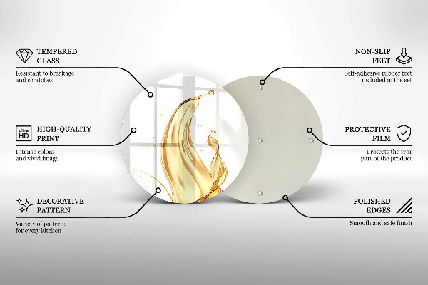 Tábua de corte de vidro Azeite