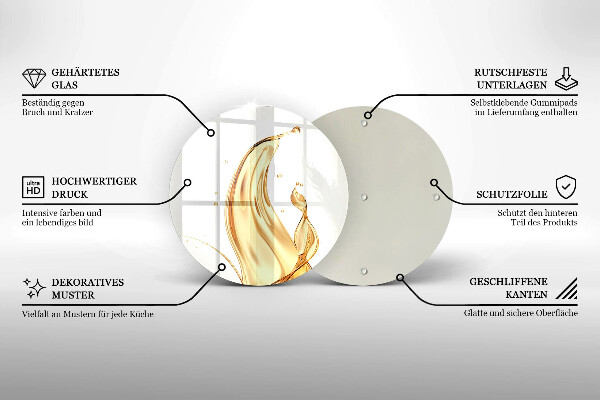 Tábua de corte de vidro Azeite