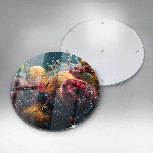 Tábua de cortar de vidro Fruta na água