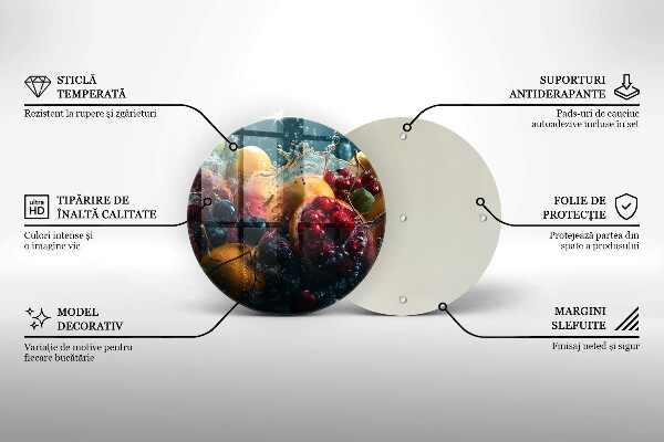 Tábua de cortar de vidro Fruta na água