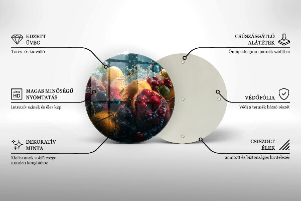 Tábua de cortar de vidro Fruta na água