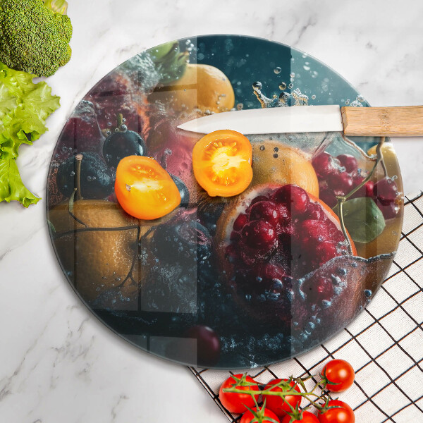 Tábua de cortar de vidro Fruta na água