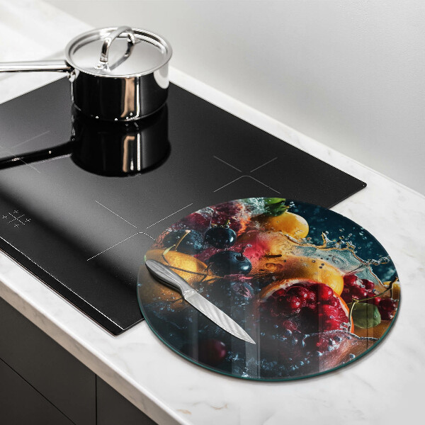 Tábua de cortar de vidro Fruta na água