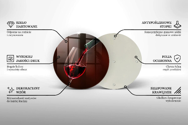 Tábua de vidro Um copo de vinho