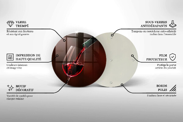 Tábua de vidro Um copo de vinho