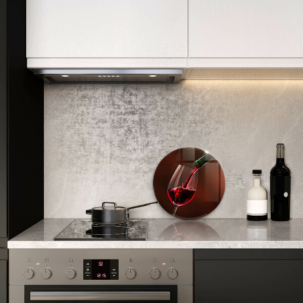 Tábua de vidro Um copo de vinho