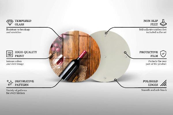 Tábua de cortar alimentos Uma garrafa de vinho tinto