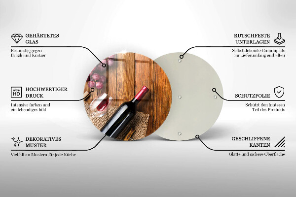 Tábua de cortar alimentos Uma garrafa de vinho tinto