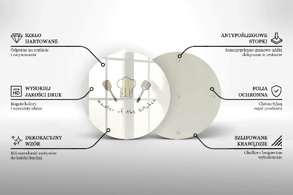 Tábua de corte de vidro Mestre da Cozinha