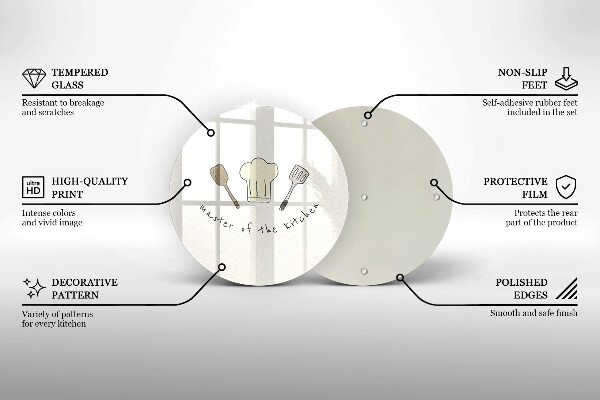 Tábua de corte de vidro Mestre da Cozinha