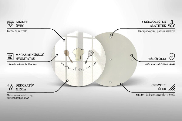 Tábua de corte de vidro Mestre da Cozinha