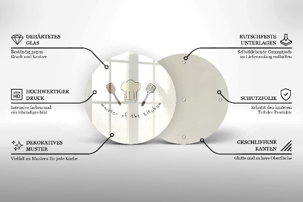 Tábua de corte de vidro Mestre da Cozinha