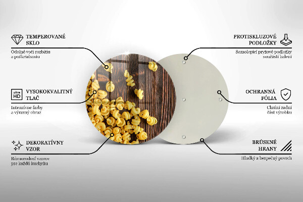 Tábua de cortar de vidro Massa na mesa