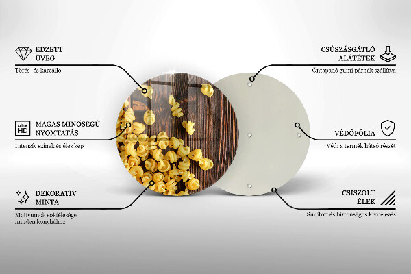 Tábua de cortar de vidro Massa na mesa
