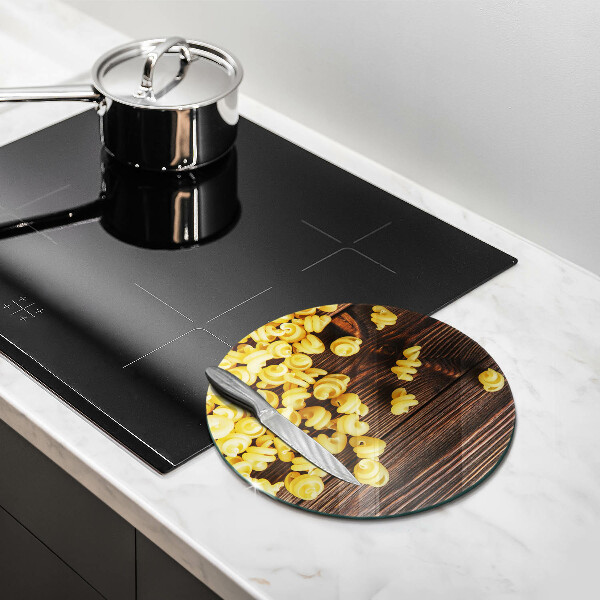 Tábua de cortar de vidro Massa na mesa