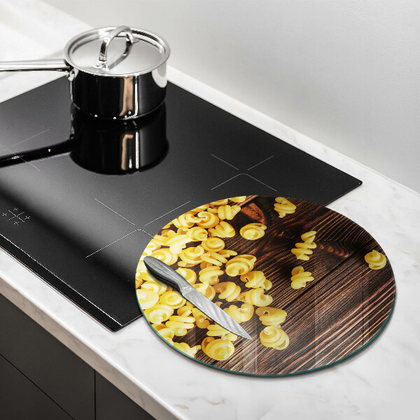 Tábua de cortar de vidro Massa na mesa