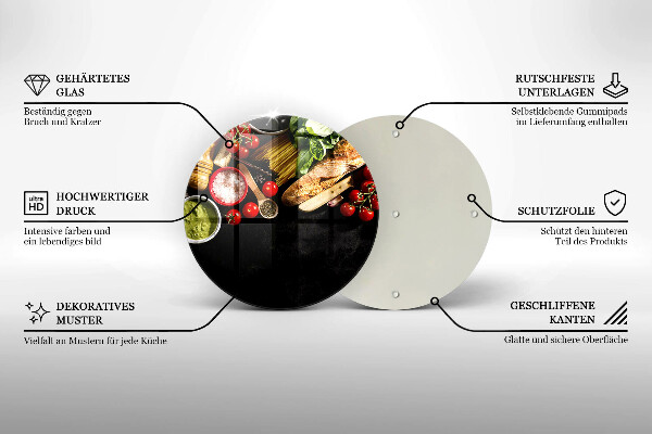 Tábua para cozinha Ingredientes e especiarias italianas