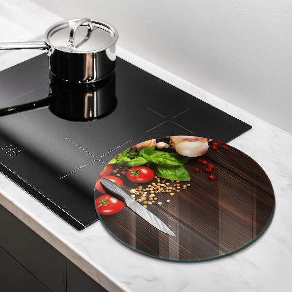 Tábua de vidro Vegetais na mesa