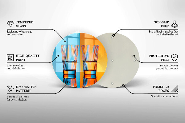 Tábua de corte de vidro Dois copos de água