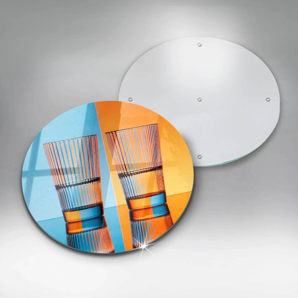 Tábua de corte de vidro Dois copos de água