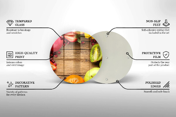 Tábua de cortar de vidro Fruta fresca