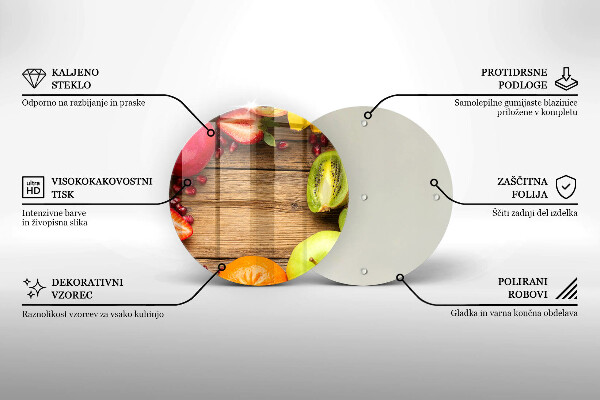 Tábua de cortar de vidro Fruta fresca