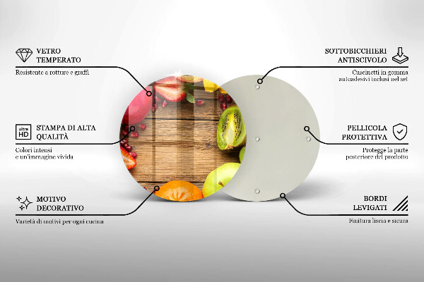 Tábua de cortar de vidro Fruta fresca