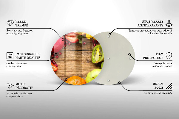 Tábua de cortar de vidro Fruta fresca