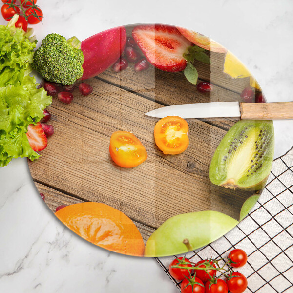 Tábua de cortar de vidro Fruta fresca