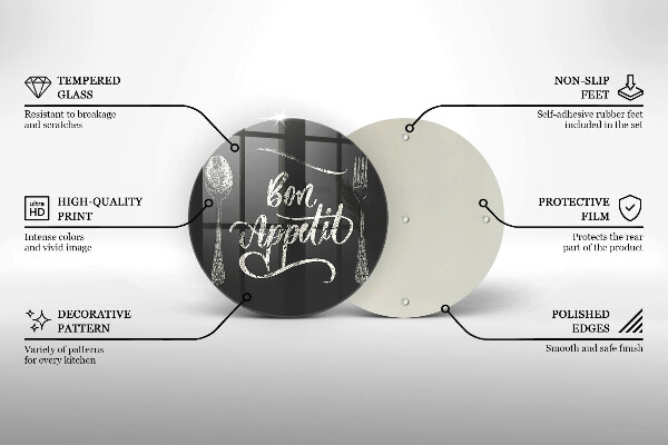 Tábua para cozinha A inscrição Bon Appetit