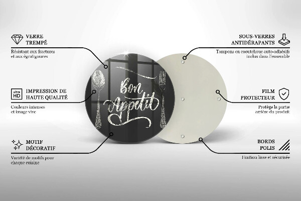 Tábua para cozinha A inscrição Bon Appetit