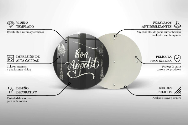 Tábua para cozinha A inscrição Bon Appetit