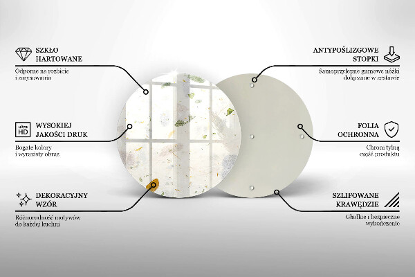 Tábua de vidro Folhas caindo