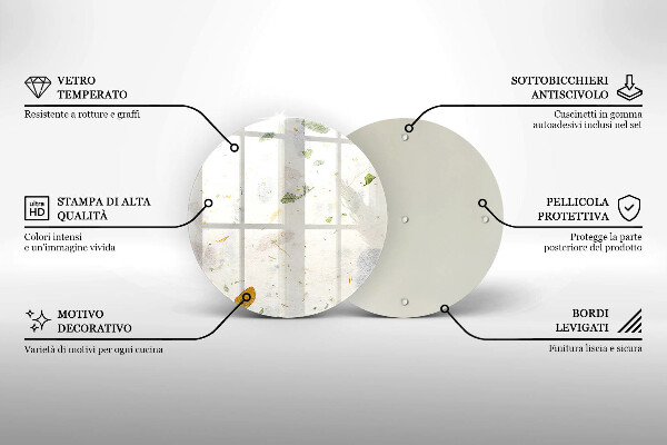 Tábua de vidro Folhas caindo