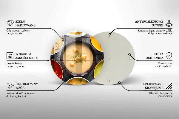 Tábua de cortar de vidro Sopas coloridas