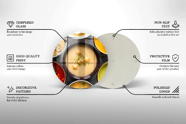Tábua de cortar de vidro Sopas coloridas