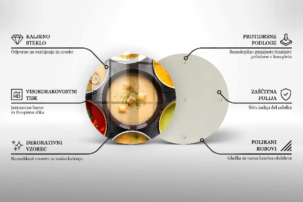 Tábua de cortar de vidro Sopas coloridas