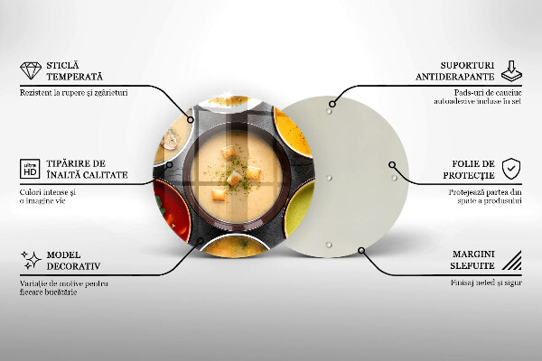 Tábua de cortar de vidro Sopas coloridas
